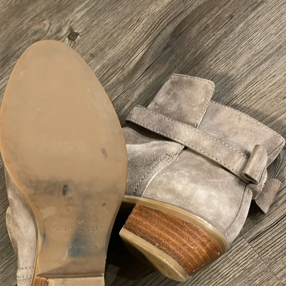 Kate Spade New York Taley Ankle Boot Tan Suede Sz 6 1/2